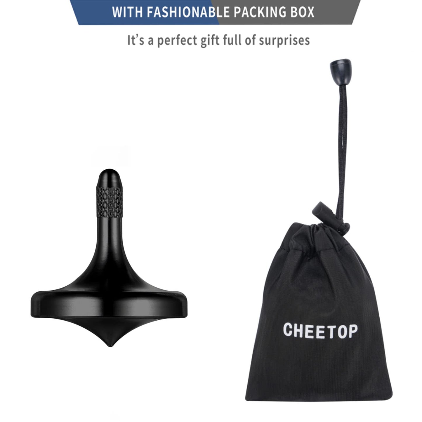 Luxury Pure Copper Spinning Top, Metal Toy Gyro,The Perfect Balance Between Performance and Beauty-Continue to Rotate for More Than 4 Minutes (3PCS Upgrade Vesion Black+Silver+Iridescent)