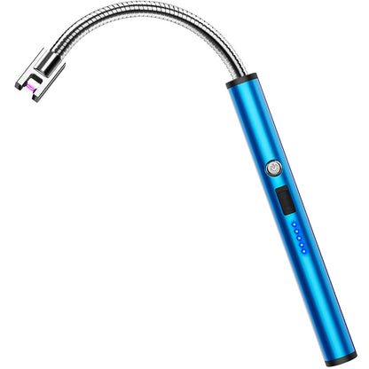 RONXS Candle Lighter, Electric Lighter, Rechargeable Type C Lighters Arc Lighter with LED Battery Display, Flameless Long Lighters for Candles Grill BBQ Camping (Black)