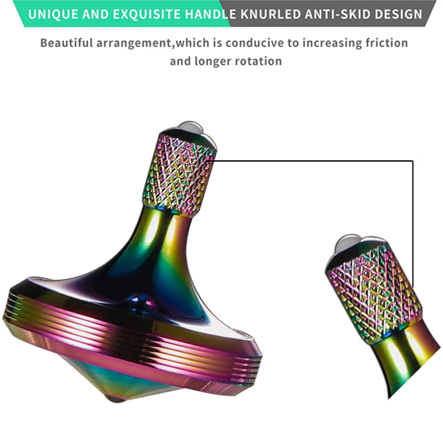 Luxury Pure Copper Spinning Top, Metal Toy Gyro,The Perfect Balance Between Performance and Beauty-Continue to Rotate for More Than 4 Minutes (3PCS Upgrade Vesion Black+Silver+Iridescent)