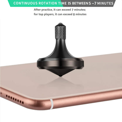 Luxury Pure Copper Spinning Top, Metal Toy Gyro,The Perfect Balance Between Performance and Beauty-Continue to Rotate for More Than 4 Minutes (3PCS Upgrade Vesion Black+Silver+Iridescent)