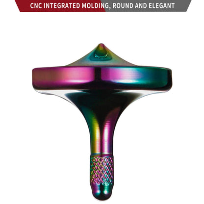 Luxury Pure Copper Spinning Top, Metal Toy Gyro,The Perfect Balance Between Performance and Beauty-Continue to Rotate for More Than 4 Minutes (3PCS Upgrade Vesion Black+Silver+Iridescent)