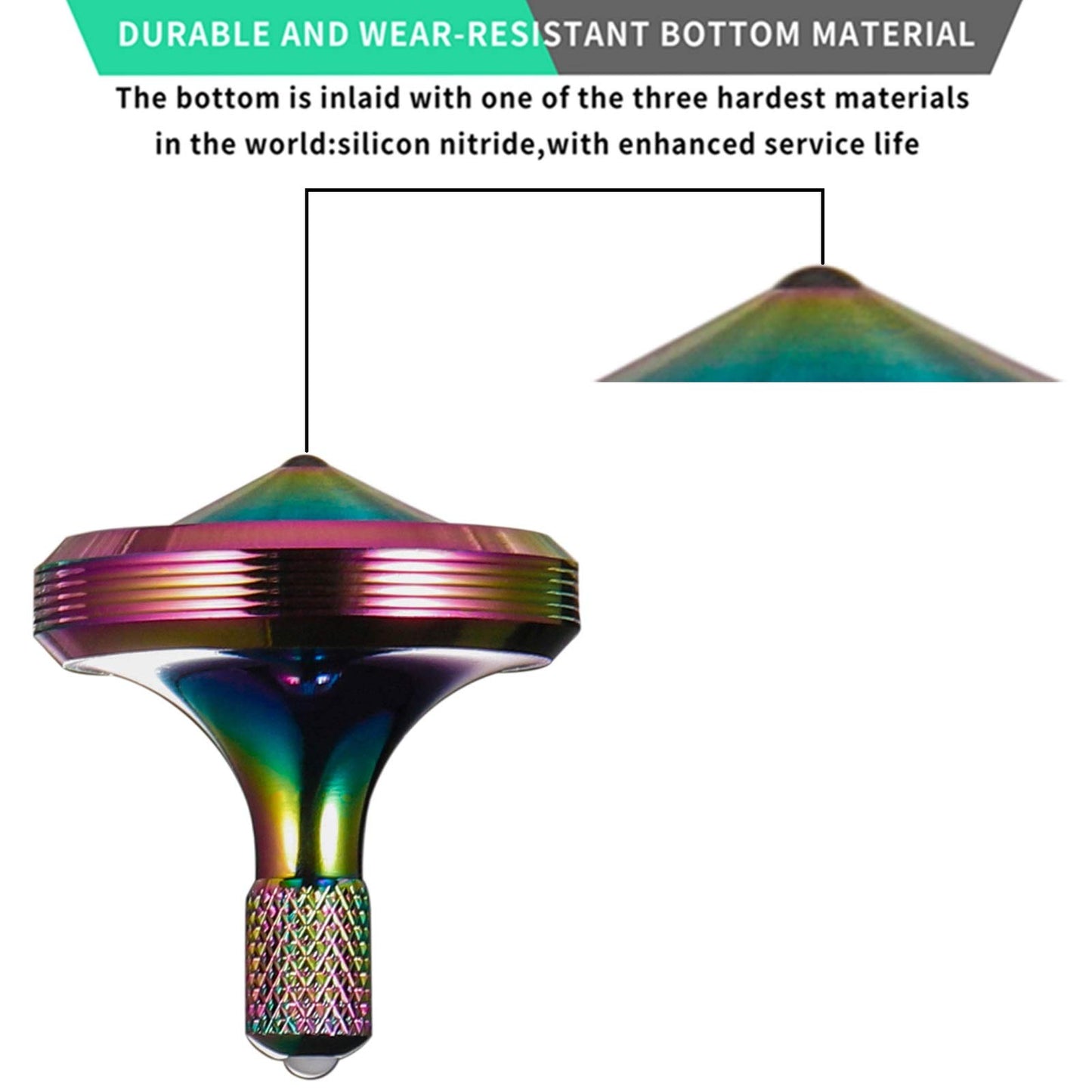 Luxury Pure Copper Spinning Top, Metal Toy Gyro,The Perfect Balance Between Performance and Beauty-Continue to Rotate for More Than 4 Minutes (3PCS Upgrade Vesion Black+Silver+Iridescent)