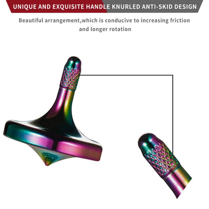 Luxury Pure Copper Spinning Top, Metal Toy Gyro,The Perfect Balance Between Performance and Beauty-Continue to Rotate for More Than 4 Minutes (3PCS Upgrade Vesion Black+Silver+Iridescent)