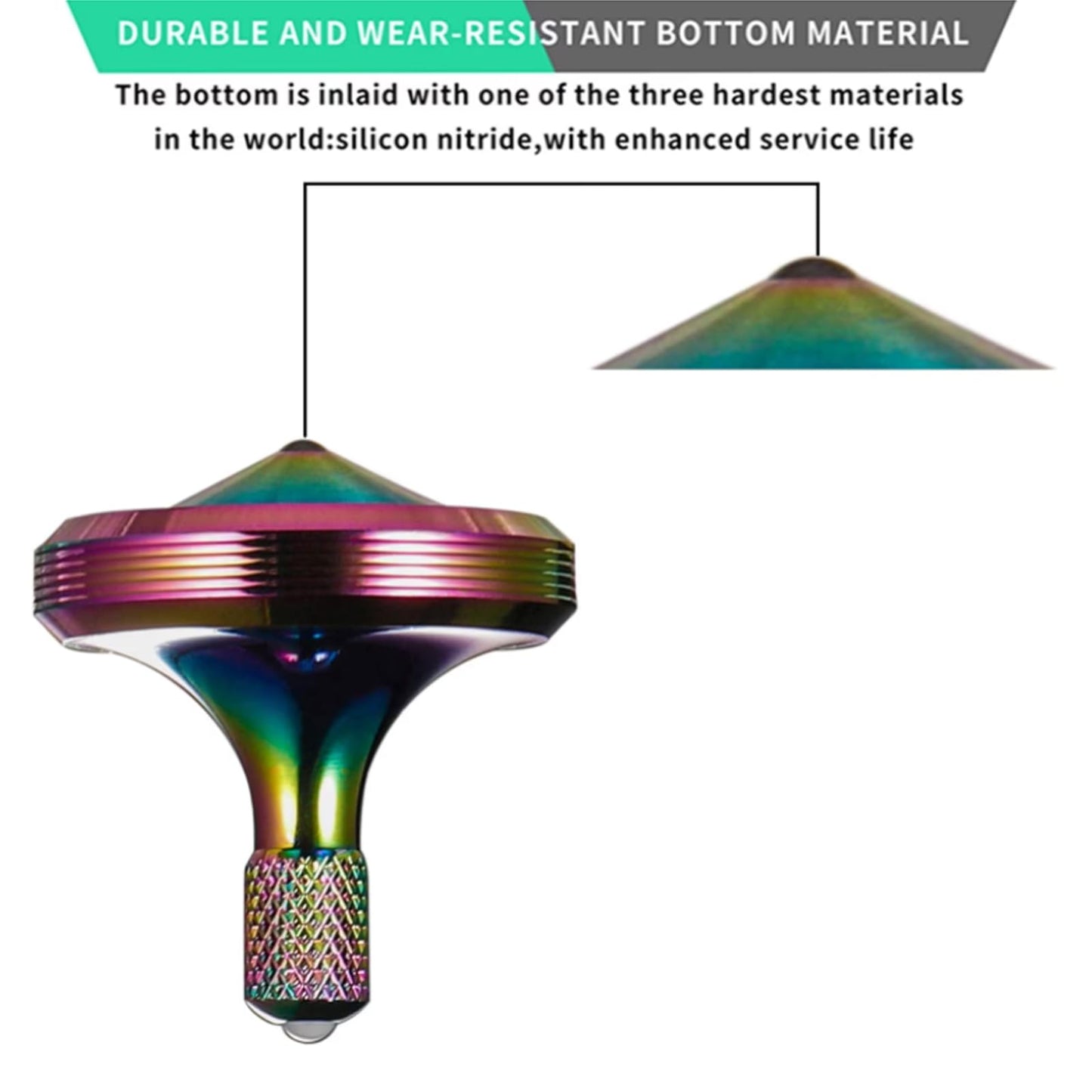 Luxury Pure Copper Spinning Top, Metal Toy Gyro,The Perfect Balance Between Performance and Beauty-Continue to Rotate for More Than 4 Minutes (3PCS Upgrade Vesion Black+Silver+Iridescent)