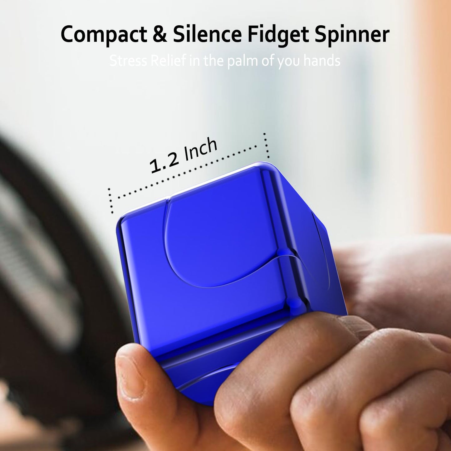 Infinity Gear Fidget Cube Spinner for Kid Adult, Transformable Spinning Top Metallic Fidget Toys for Anti-Anxiety Stress Relief Autism ADHD, 2-in-1 Cube Focus Toy for Desktop Office Classroom