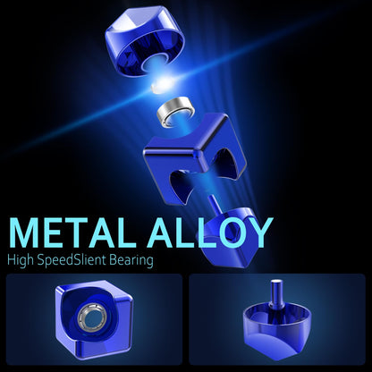 Infinity Gear Fidget Cube Spinner for Kid Adult, Transformable Spinning Top Metallic Fidget Toys for Anti-Anxiety Stress Relief Autism ADHD, 2-in-1 Cube Focus Toy for Desktop Office Classroom