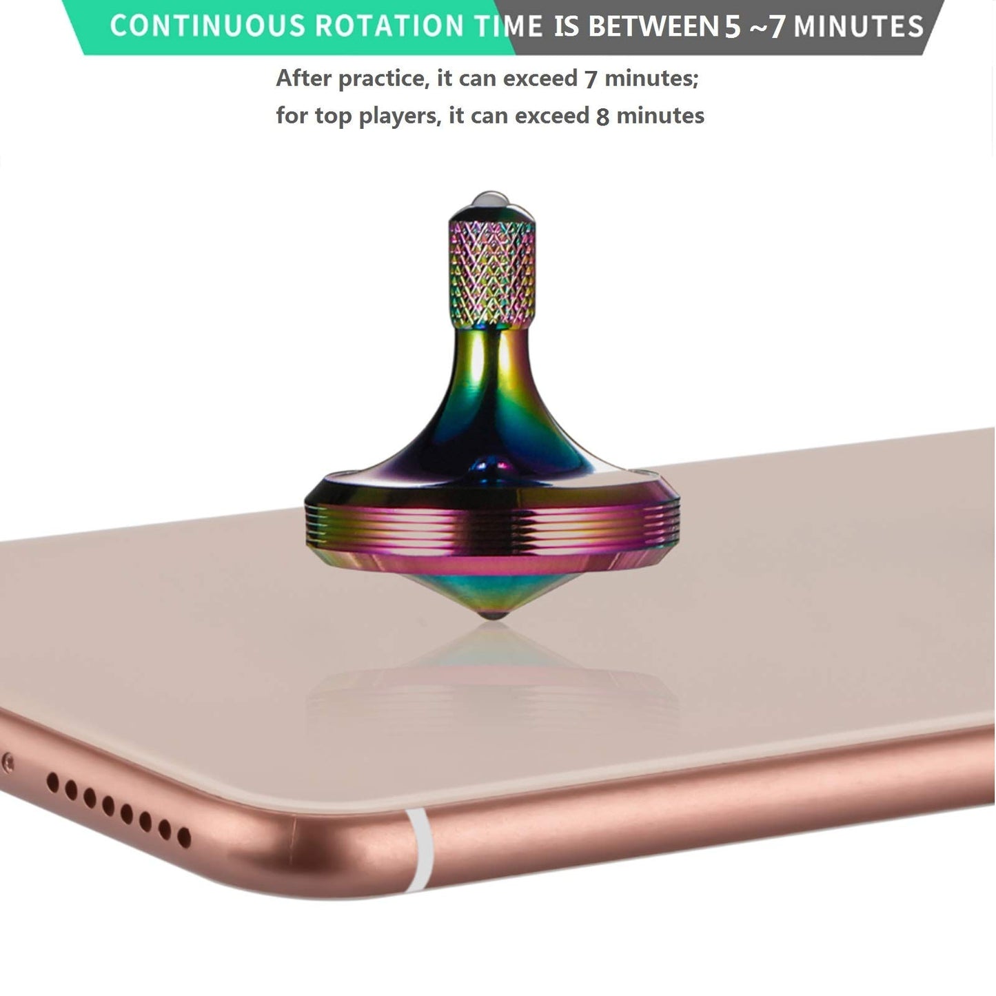 Luxury Pure Copper Spinning Top, Metal Toy Gyro,The Perfect Balance Between Performance and Beauty-Continue to Rotate for More Than 4 Minutes (3PCS Upgrade Vesion Black+Silver+Iridescent)