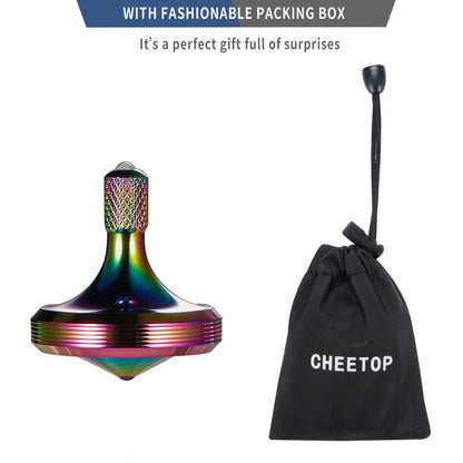 Luxury Pure Copper Spinning Top, Metal Toy Gyro,The Perfect Balance Between Performance and Beauty-Continue to Rotate for More Than 4 Minutes (3PCS Upgrade Vesion Black+Silver+Iridescent)