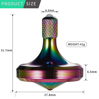 Luxury Pure Copper Spinning Top, Metal Toy Gyro,The Perfect Balance Between Performance and Beauty-Continue to Rotate for More Than 4 Minutes (3PCS Upgrade Vesion Black+Silver+Iridescent)