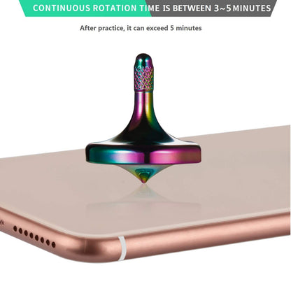 Luxury Pure Copper Spinning Top, Metal Toy Gyro,The Perfect Balance Between Performance and Beauty-Continue to Rotate for More Than 4 Minutes (3PCS Upgrade Vesion Black+Silver+Iridescent)