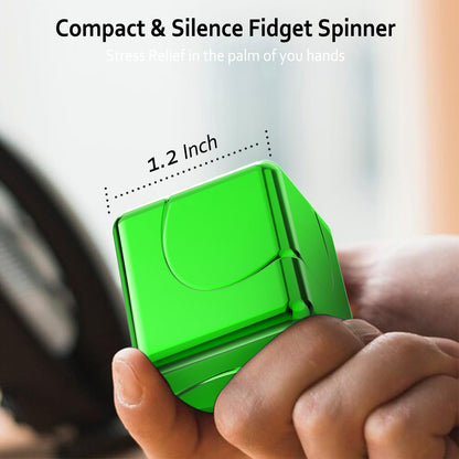 Infinity Gear Fidget Cube Spinner for Kid Adult, Transformable Spinning Top Metallic Fidget Toys for Anti-Anxiety Stress Relief Autism ADHD, 2-in-1 Cube Focus Toy for Desktop Office Classroom