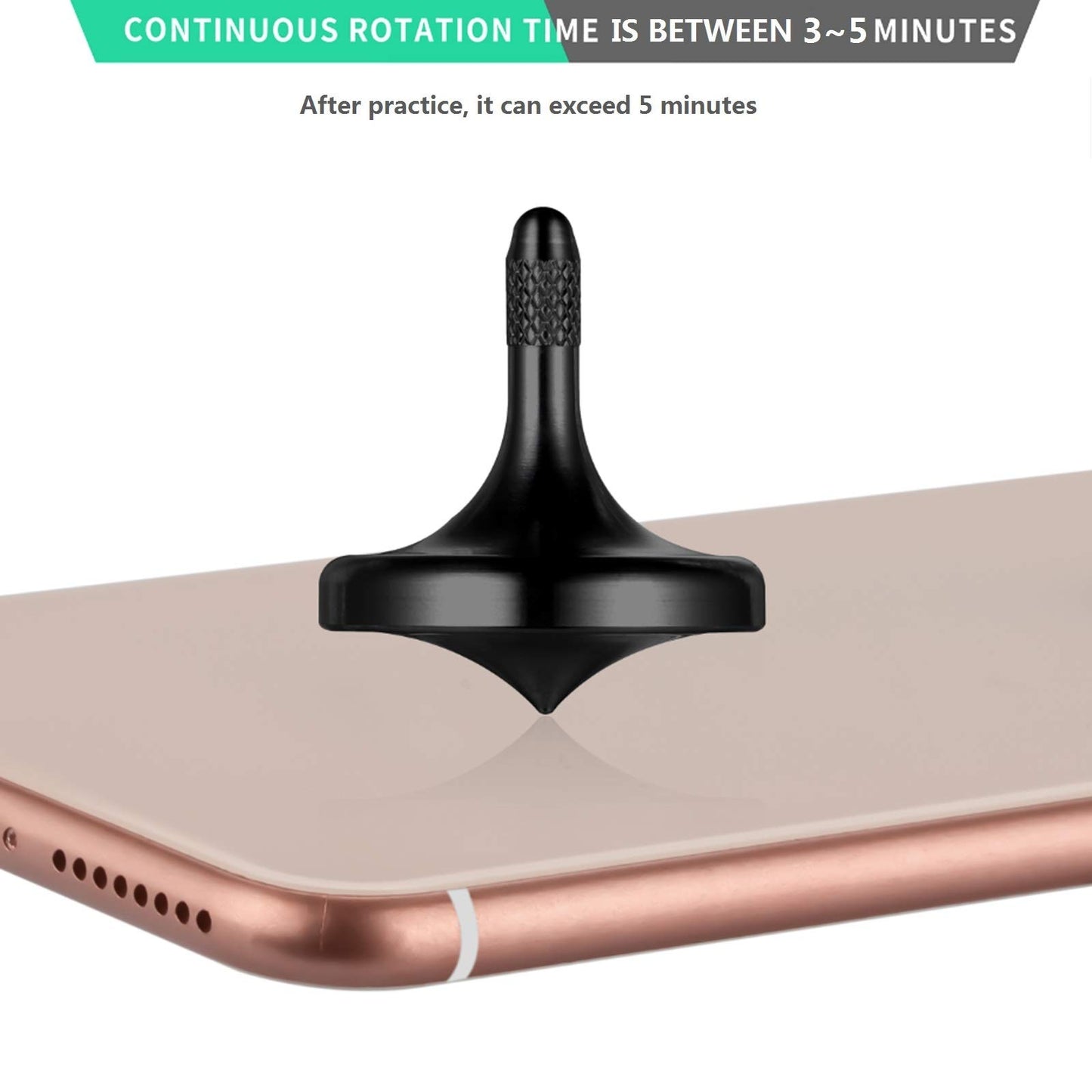 Luxury Pure Copper Spinning Top, Metal Toy Gyro,The Perfect Balance Between Performance and Beauty-Continue to Rotate for More Than 4 Minutes (3PCS Upgrade Vesion Black+Silver+Iridescent)