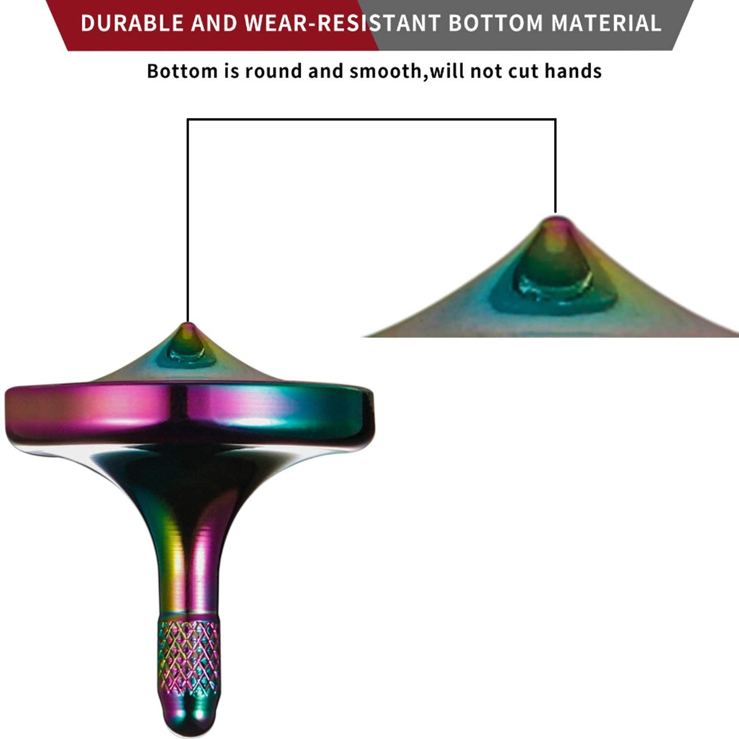 Luxury Pure Copper Spinning Top, Metal Toy Gyro,The Perfect Balance Between Performance and Beauty-Continue to Rotate for More Than 4 Minutes (3PCS Upgrade Vesion Black+Silver+Iridescent)