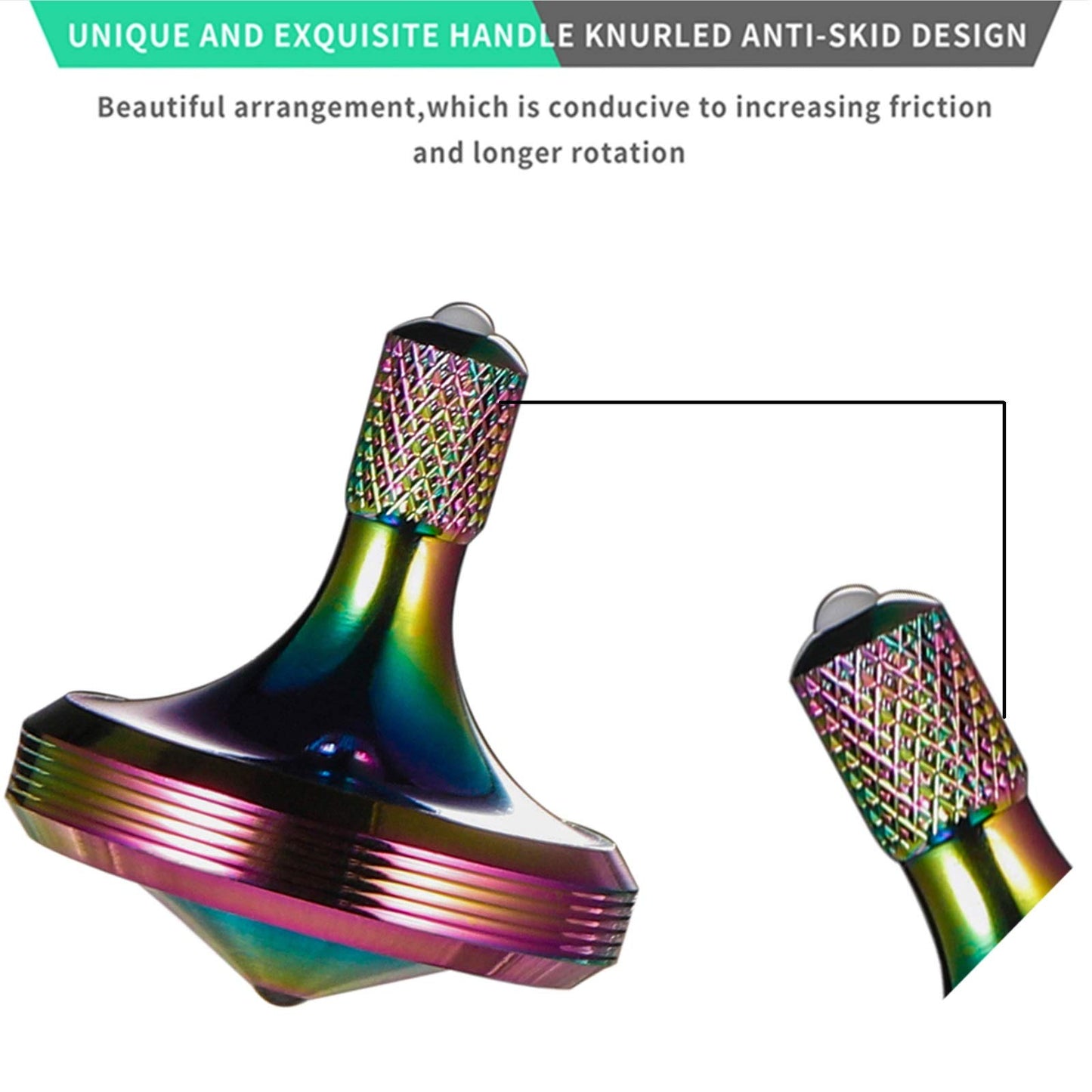 Luxury Pure Copper Spinning Top, Metal Toy Gyro,The Perfect Balance Between Performance and Beauty-Continue to Rotate for More Than 4 Minutes (3PCS Upgrade Vesion Black+Silver+Iridescent)