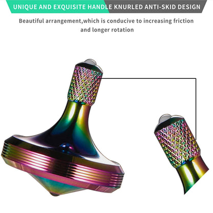 Luxury Pure Copper Spinning Top, Metal Toy Gyro,The Perfect Balance Between Performance and Beauty-Continue to Rotate for More Than 4 Minutes (3PCS Upgrade Vesion Black+Silver+Iridescent)