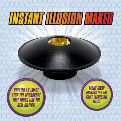 Toysmith: 3-D Mirascope, 6" Instant Hologram Image Maker, Includes a Plastic Frog to Display and Complete Instructions for Use, For Boys & Girls 8+,Black