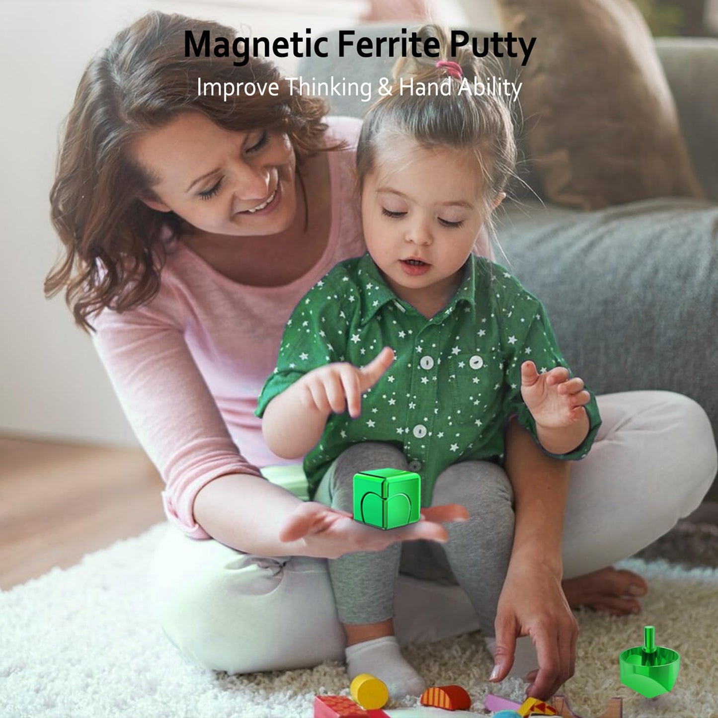 Infinity Gear Fidget Cube Spinner for Kid Adult, Transformable Spinning Top Metallic Fidget Toys for Anti-Anxiety Stress Relief Autism ADHD, 2-in-1 Cube Focus Toy for Desktop Office Classroom