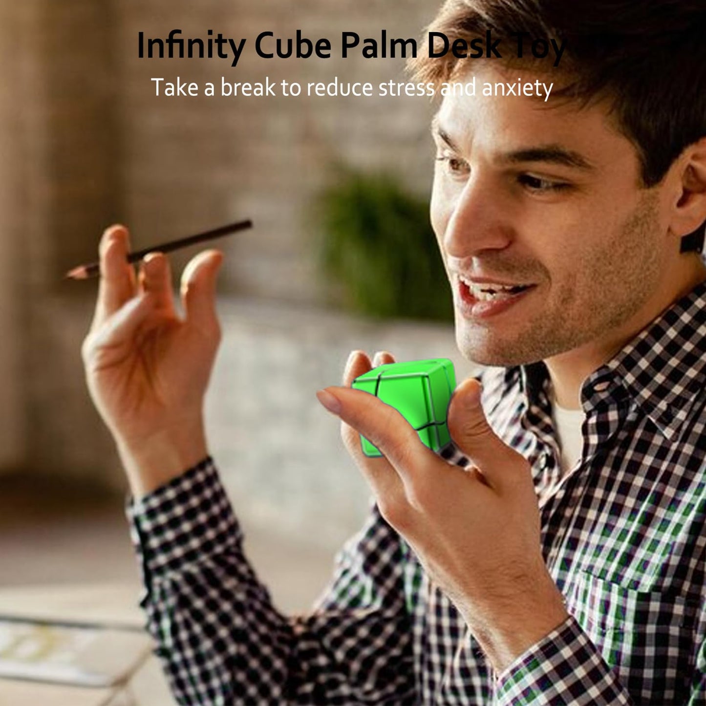 Infinity Gear Fidget Cube Spinner for Kid Adult, Transformable Spinning Top Metallic Fidget Toys for Anti-Anxiety Stress Relief Autism ADHD, 2-in-1 Cube Focus Toy for Desktop Office Classroom