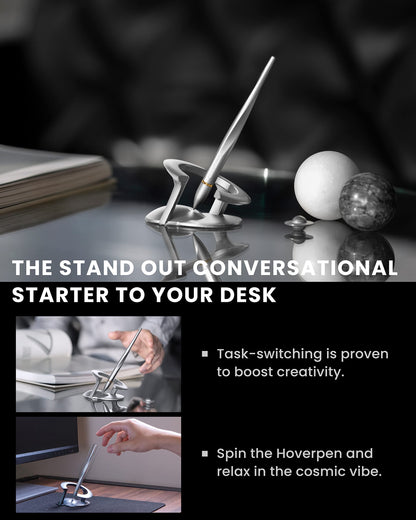 Novium Hoverpen 2.0 Interstellar Edition - Space Black, Ballpoint Pen, Unique Conversational Starter, Premium Futuristic Design, Precision Flow Ink, Schmidt Ballpoint Cartridges