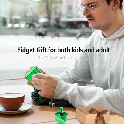 Infinity Gear Fidget Cube Spinner for Kid Adult, Transformable Spinning Top Metallic Fidget Toys for Anti-Anxiety Stress Relief Autism ADHD, 2-in-1 Cube Focus Toy for Desktop Office Classroom