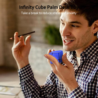 Infinity Gear Fidget Cube Spinner for Kid Adult, Transformable Spinning Top Metallic Fidget Toys for Anti-Anxiety Stress Relief Autism ADHD, 2-in-1 Cube Focus Toy for Desktop Office Classroom