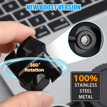 Infinity Gear Fidget Cube Spinner for Kid Adult, Transformable Spinning Top Metallic Fidget Toys for Anti-Anxiety Stress Relief Autism ADHD, 2-in-1 Cube Focus Toy for Desktop Office Classroom