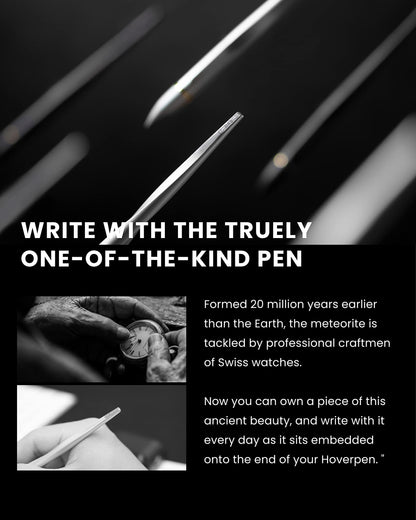 Novium Hoverpen 2.0 Interstellar Edition - Space Black, Ballpoint Pen, Unique Conversational Starter, Premium Futuristic Design, Precision Flow Ink, Schmidt Ballpoint Cartridges