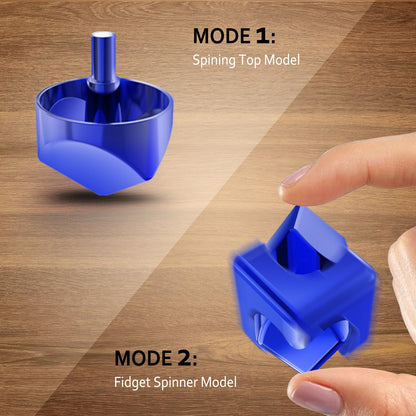 Infinity Gear Fidget Cube Spinner for Kid Adult, Transformable Spinning Top Metallic Fidget Toys for Anti-Anxiety Stress Relief Autism ADHD, 2-in-1 Cube Focus Toy for Desktop Office Classroom