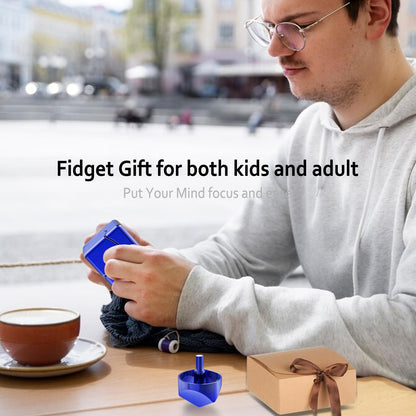 Infinity Gear Fidget Cube Spinner for Kid Adult, Transformable Spinning Top Metallic Fidget Toys for Anti-Anxiety Stress Relief Autism ADHD, 2-in-1 Cube Focus Toy for Desktop Office Classroom