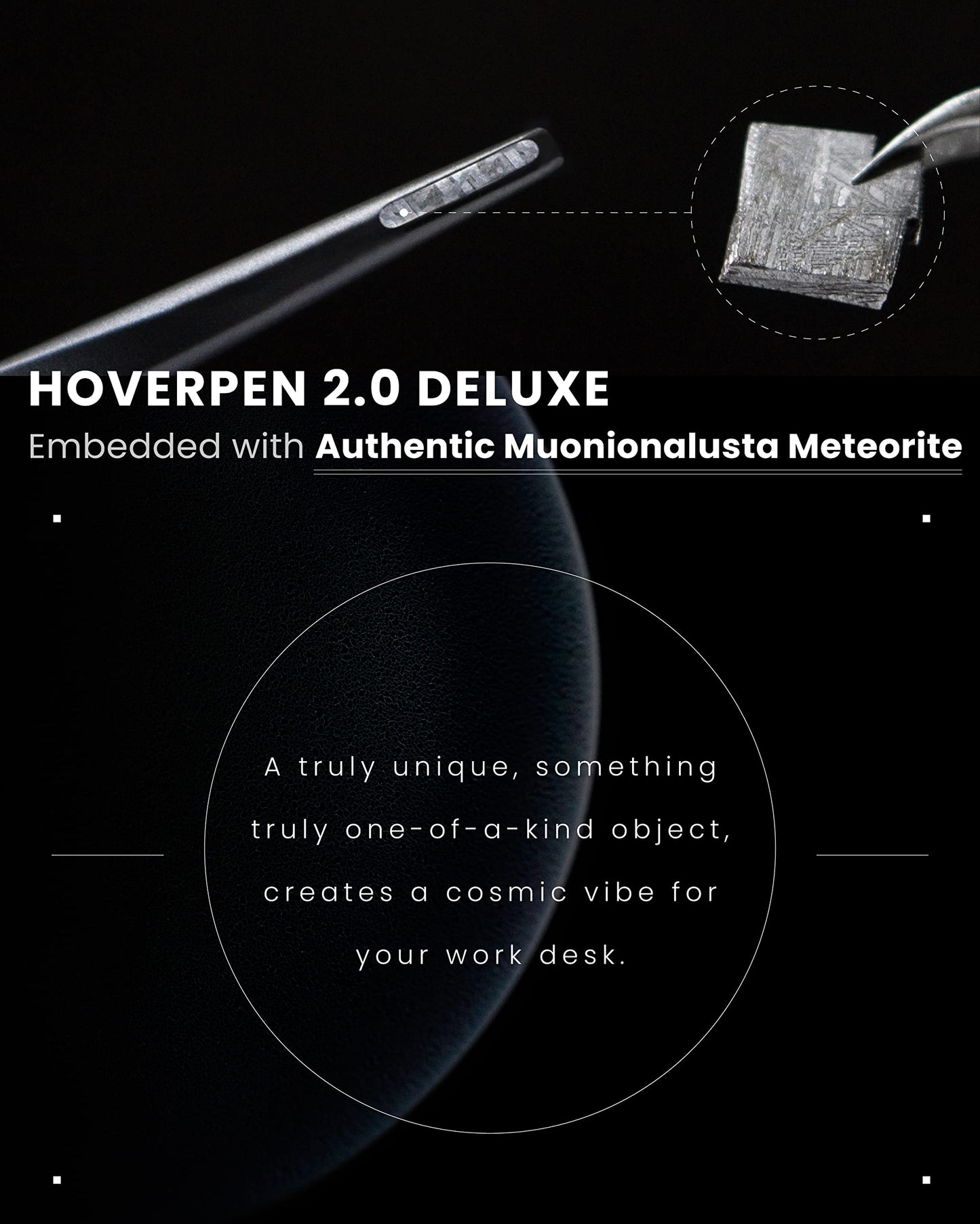 Novium Hoverpen 2.0 Interstellar Edition - Space Black, Ballpoint Pen, Unique Conversational Starter, Premium Futuristic Design, Precision Flow Ink, Schmidt Ballpoint Cartridges