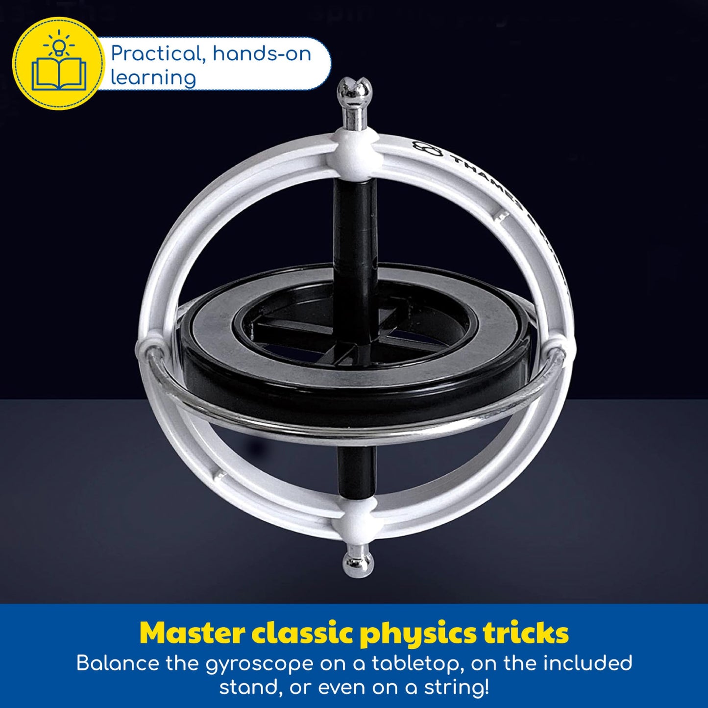 Thames & Kosmos Gyroscope | Perfectly Balanced & Precision Tested | Essential STEM Tool | Classic Scientific Device | Experiments in Physics, Forces & Gravity | Nostalgic Spinning Science Toy
