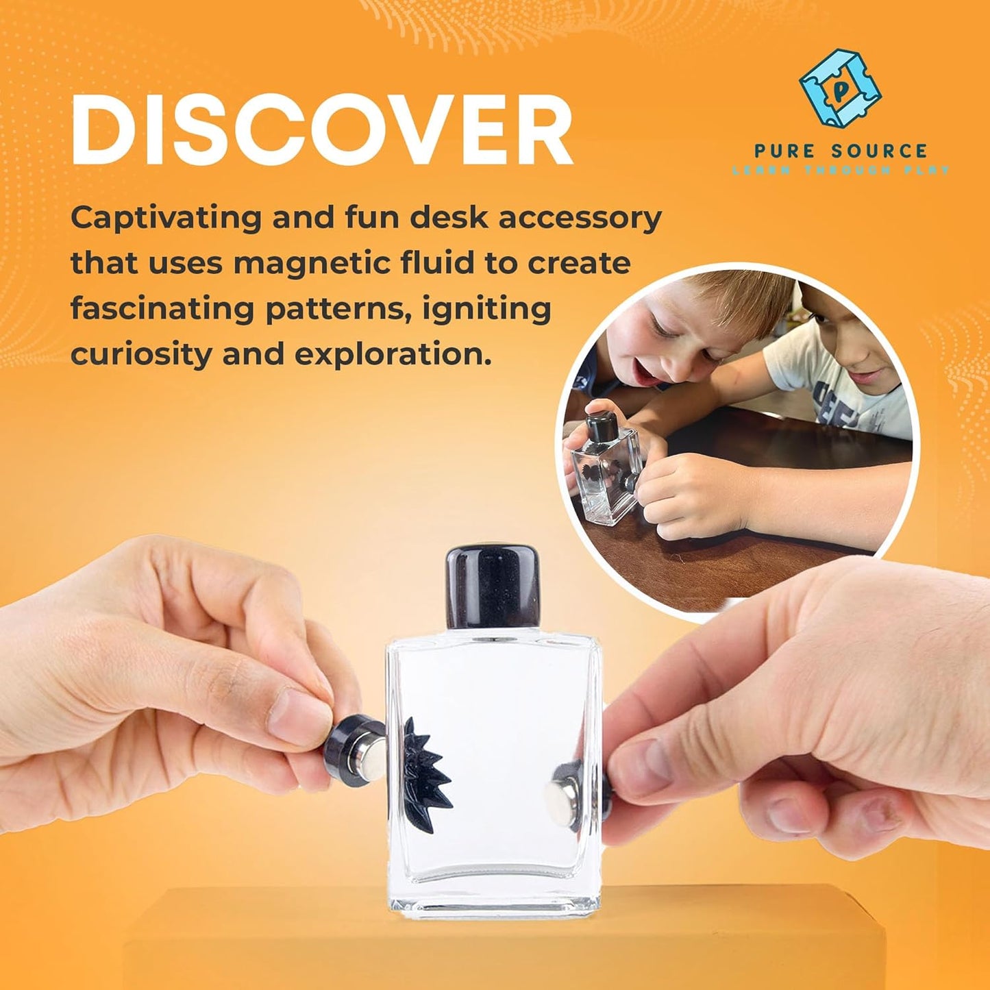 FerroFluid Display Toy Bottle – Ferro Fluid Liquid Metal STEM Toy, Magnetic Desk Toy with Neodymium Magnets, Interactive Adults Physics Toy, Educational Iron Filings Magnet Science Kit - 2ml